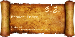 Brader Endre névjegykártya